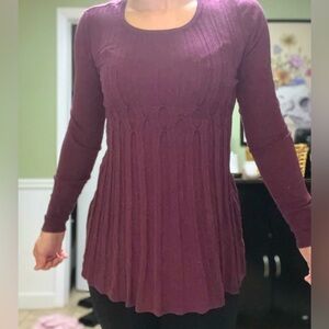 Women's Burgundy Long Sleeve Top